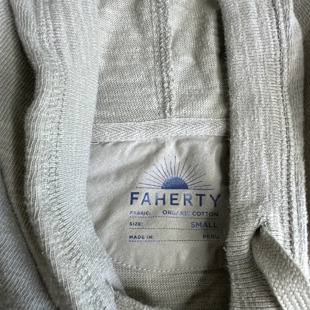 Men's Faherty Small Long Sleeve Pullover Hoodie‎ Lightweight Cotton - Picture 6 of 7